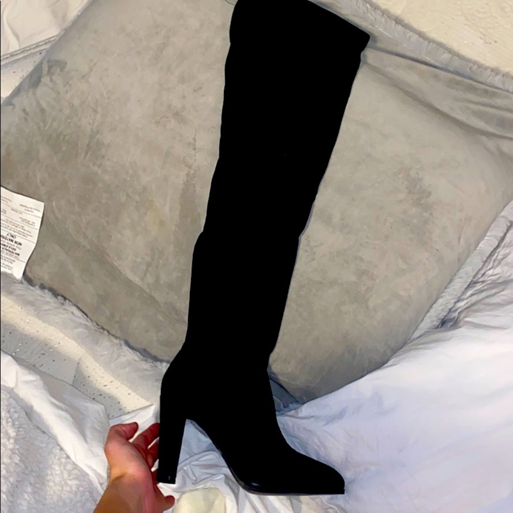 thigh high black boots